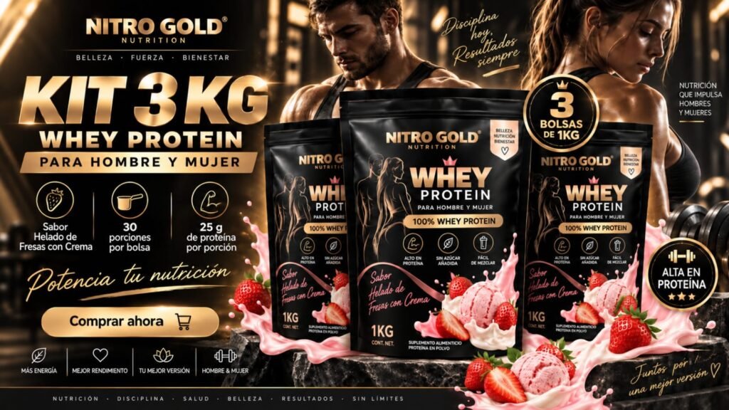 Nitrogold whey vainilla fresa chocolate 3kg