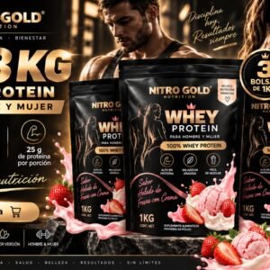 Nitrogold whey vainilla fresa chocolate 3kg