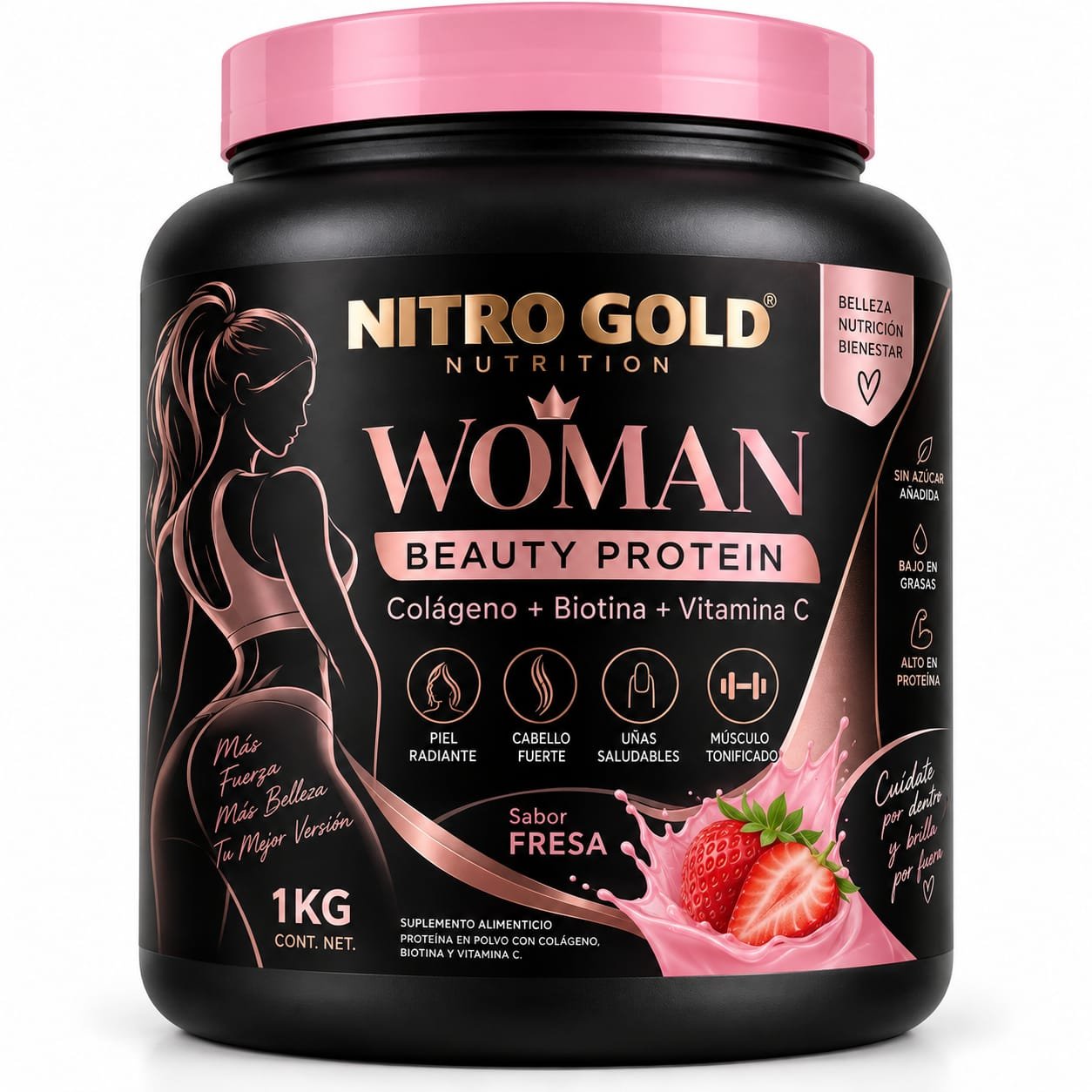 Proteína para mujer con colágeno biotina vitamina c ideal para reducción y tonificar con un la bebida deliciosa cremosa agradable para tu paladar y para tu estómago